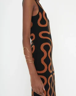 Robe Ridley imprimée noir/marron