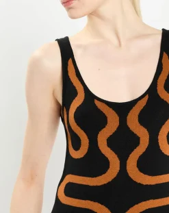 Robe Ridley imprimée noir/marron