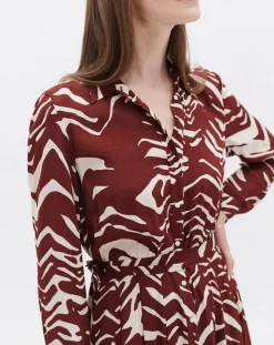 Robe Rlilie imprimée bordeaux