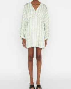 Robe Rokhya imprimée vert päle