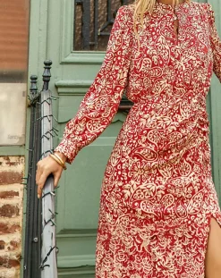 Robe Rokia cachemire rouge