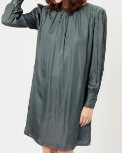 Robe satinée Giulia verte