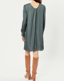 Robe satinée Giulia verte