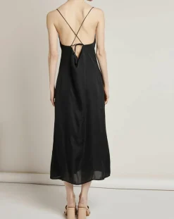 Robe satinée Jade noire