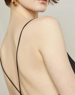 Robe satinée Jade noire