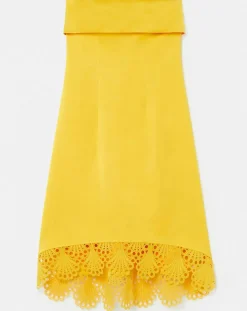 Robe satinée jaune