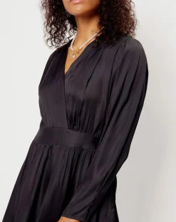 Robe satinée Naomie noire