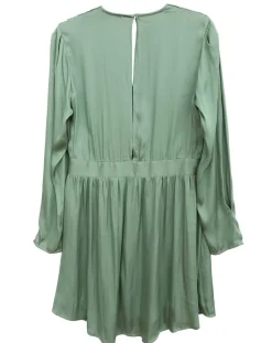 Robe satinée Naomie verte