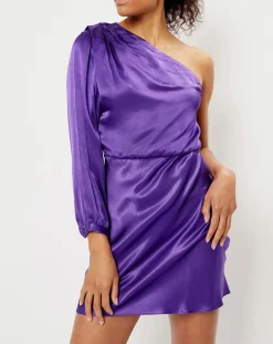 Robe satinée Romane purple