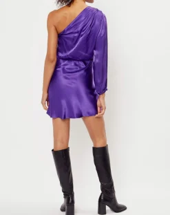 Robe satinée Romane purple