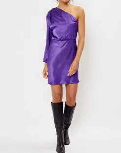 Robe satinée Romane purple