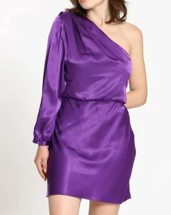 Robe satinée Romane purple