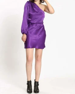 Robe satinée Romane purple