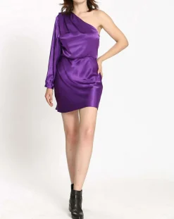 Robe satinée Romane purple
