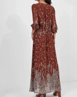 Robe Sauge imprimée marron
