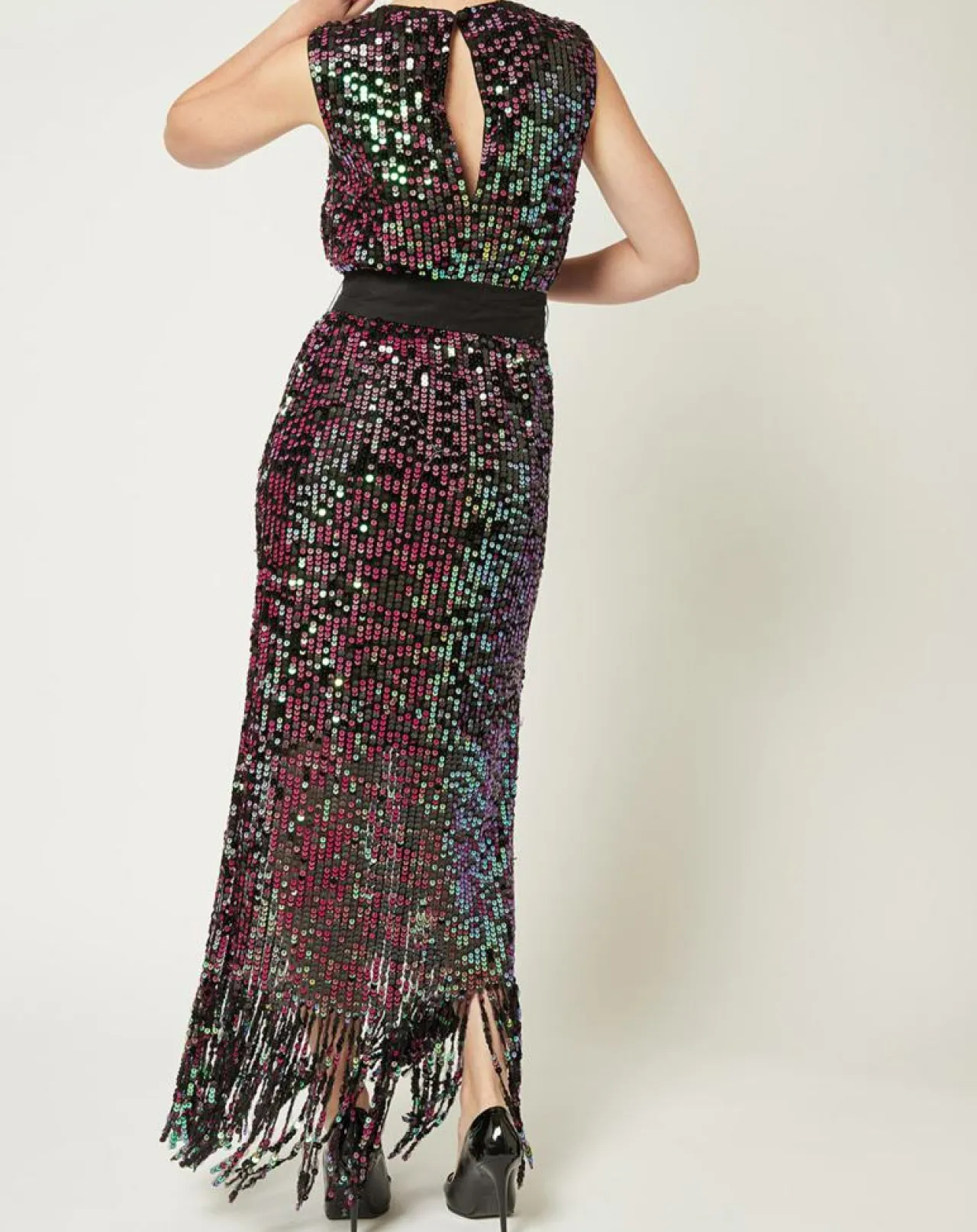 Robe sequins Night iridescent violet/noir