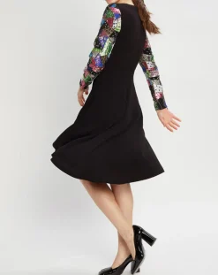 Robe Shiny Patch noir/multicolore