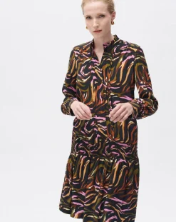 Robe Sybil imprimée cognac