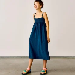 Robe tube mi-longue Canil en Coton mélangé bleu marine