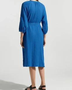 Robe-chemise midi Lao bleu vif