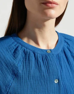 Robe-chemise midi Lao bleu vif