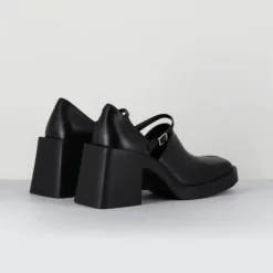 Sabots en Cuir Kim noirs - Talon 8 cm