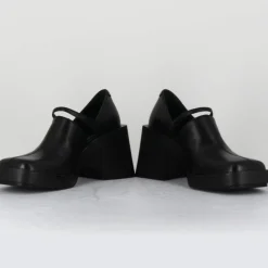 Sabots en Cuir Kim noirs - Talon 8 cm