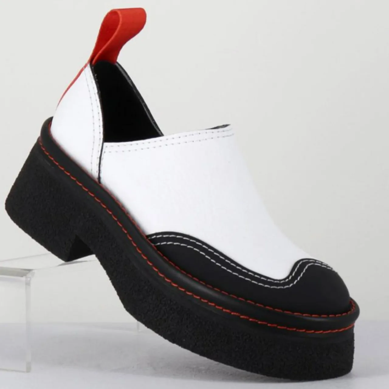 Sabots en Cuir Mercedes blancs - Talon 6 cm