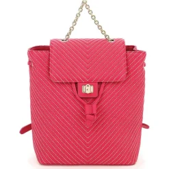 Sac à dos en Cuir Pop Star fuchsia 25x23x11 cm
