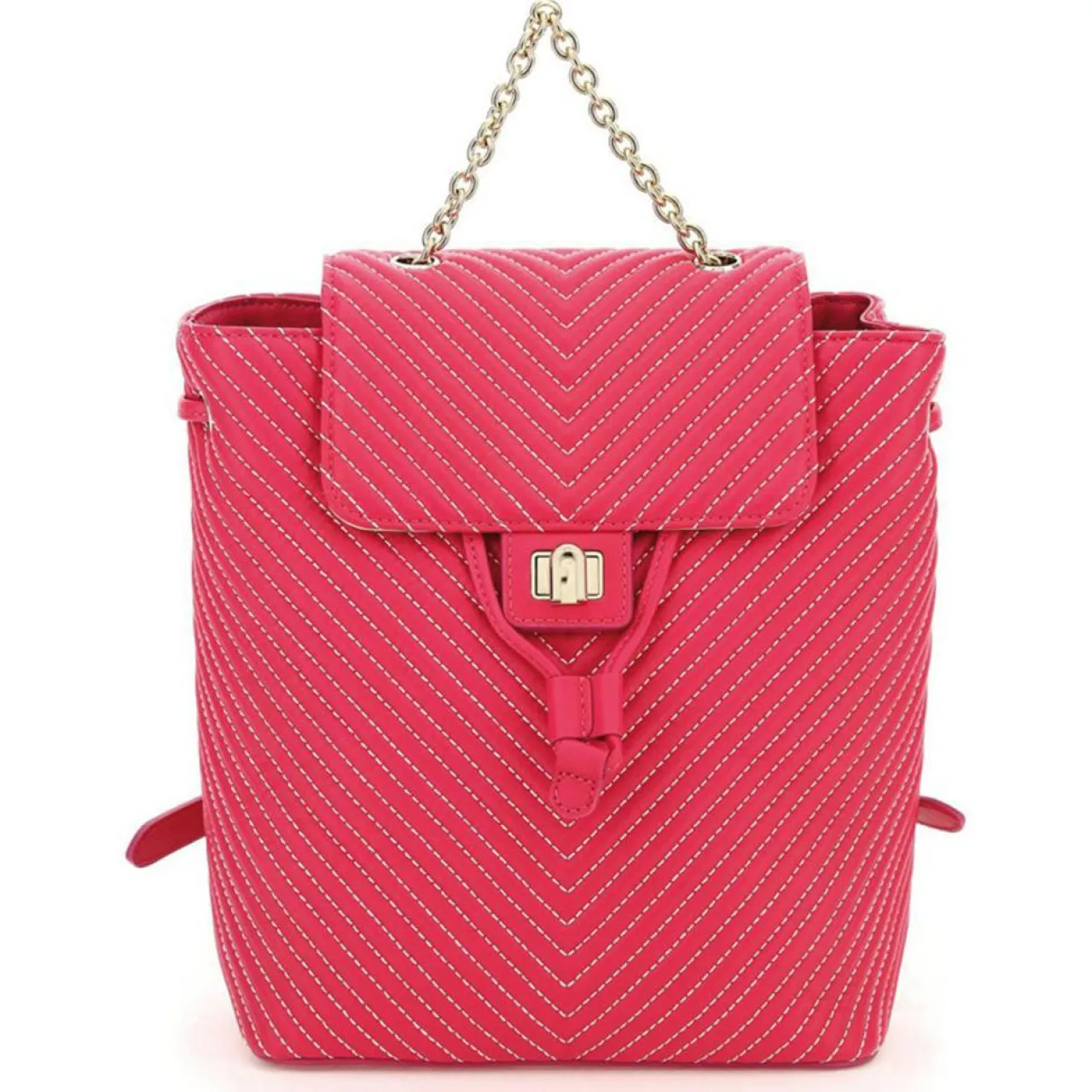 Sac à dos en Cuir Pop Star fuchsia 25x23x11 cm