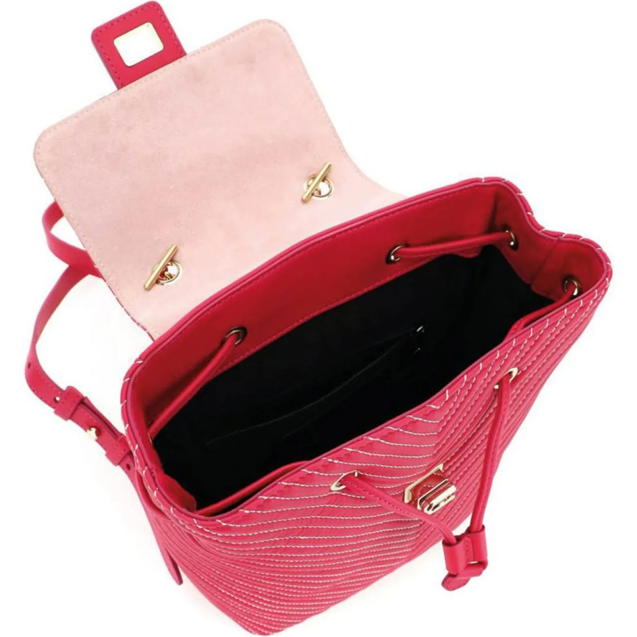 Sac à dos en Cuir Pop Star fuchsia 25x23x11 cm