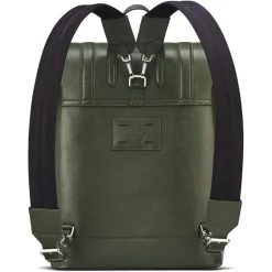 Sac à dos en Toile enduite & Cuir Ferret vert/multicolore - 40x29x13 cm