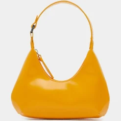 Sac à main en Cuir Baby Amber Semi Pate orange - 16x22x6 cm