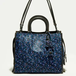 Sac à main en Cuir Rogue imprimé bleu foncé - 24.9x13.9x30.9 cm