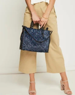 Sac à main en Cuir Rogue imprimé bleu foncé - 24.9x13.9x30.9 cm