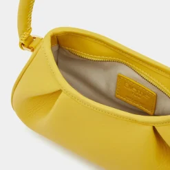 Sac à main en Cuir Small Dimple jaune 13x23x8,5 cm