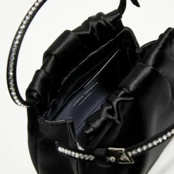 Sac à main en Soie cristal Vittoria noir - 16.5x16x7 cm