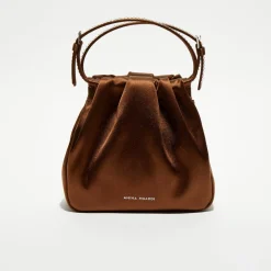 Sac à main en Soie cristal Vittoria moka - 16.5x16x7 cm