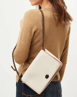 Sac bandoulière en Cuir Dinky 24 craie - 17x7x24 cm