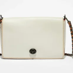 Sac bandoulière en Cuir Dinky 24 craie - 17x7x24 cm