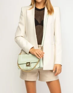 Sac bandoulière en Cuir Sonia vert/multicolore - 26x15x6 cm