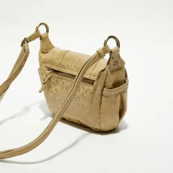 Sac besace en Cuir Bern Gp beige - 21x15x6 cm