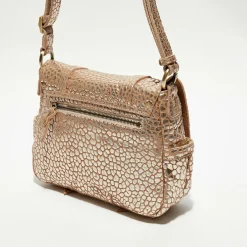 Sac besace en Cuir Bess J rose - 25x20x7 cm