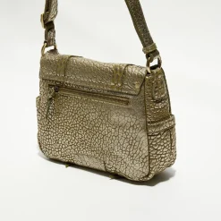 Sac besace en Cuir Bess J vert kaki - 25x20x7 cm