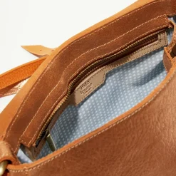 Sac besace en Cuir Bess Ng orange - 25x20x7 cm