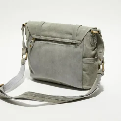 Sac besace en Cuir Olou X vert menthe - 35x23x13 cm