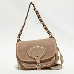 Sac besace en Cuir Rocia V rose - 23x20x7 cm