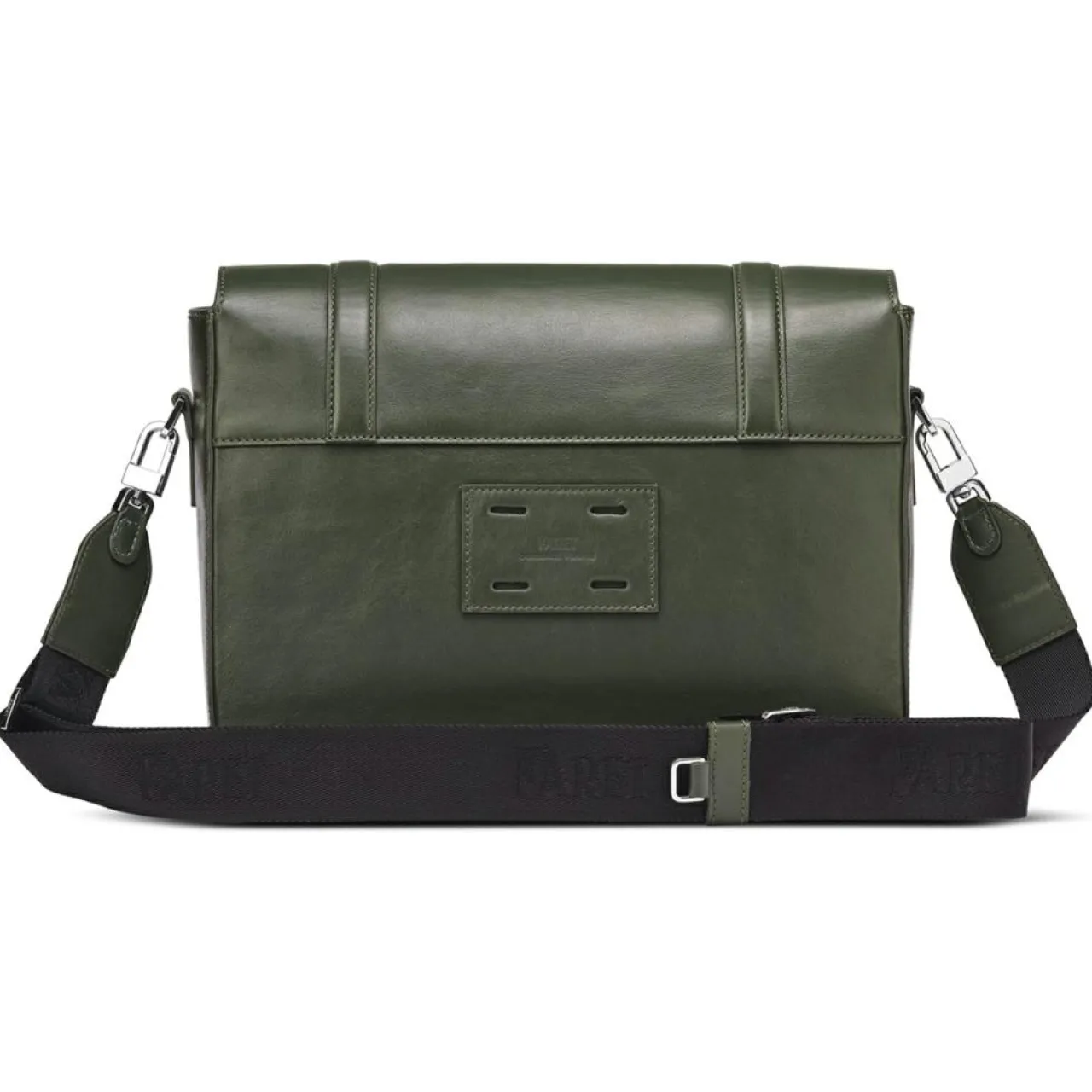 Sac en Cuir & Toile enduite Moulleau vert/multicolore - 22x30x9 cm