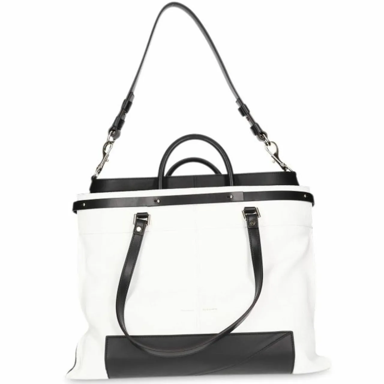 Sac en Cuir bicolore blanc/noir