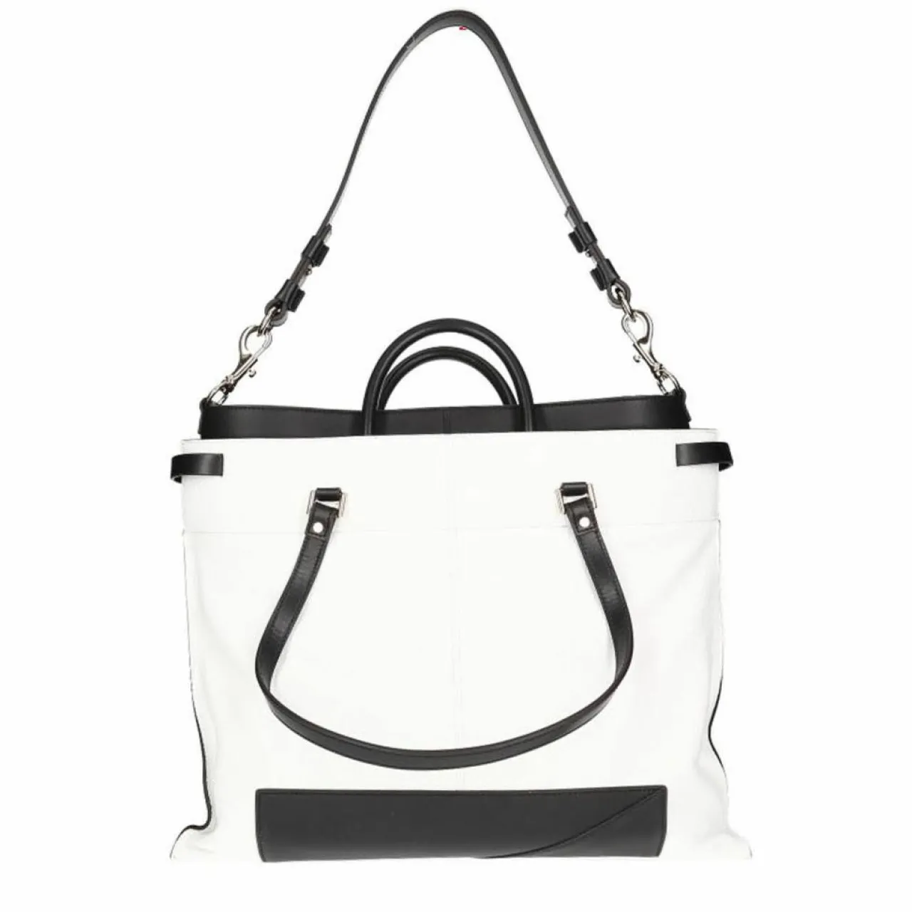 Sac en Cuir bicolore blanc/noir